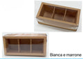 Scatola con tre divisori e coperchio trasparente dim. 6.5x14x5 confezione da 12pz