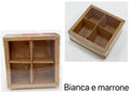 Scatola con quattro divisori e coperchio trasparente dim. 10x10x4 confezione da 12pz