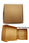 Scatola con coperchio dim. 14x14x5 disponibile in marrone confezione da 12pz