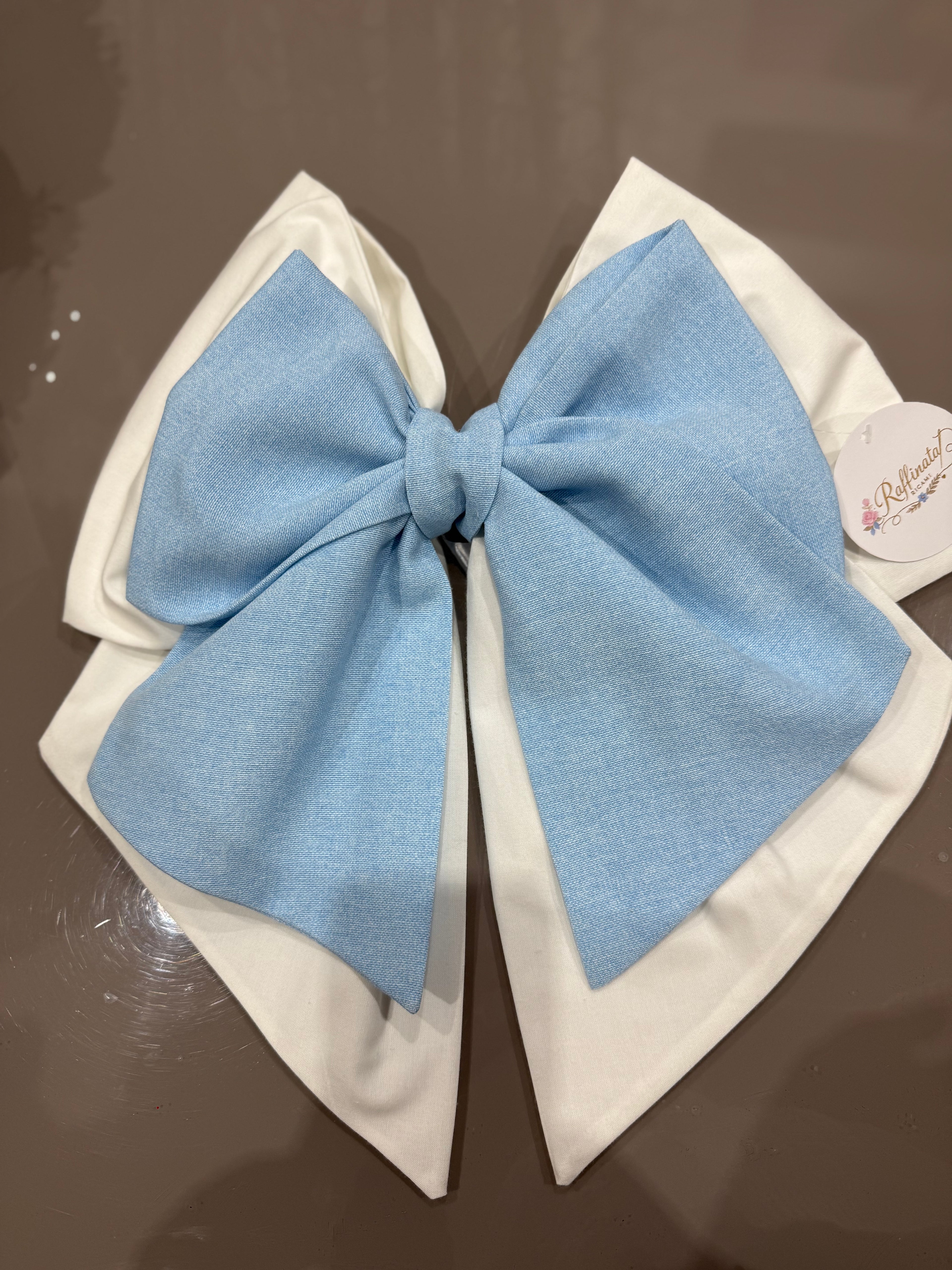 Doppio fiocco in pure cotone mod.CIELO