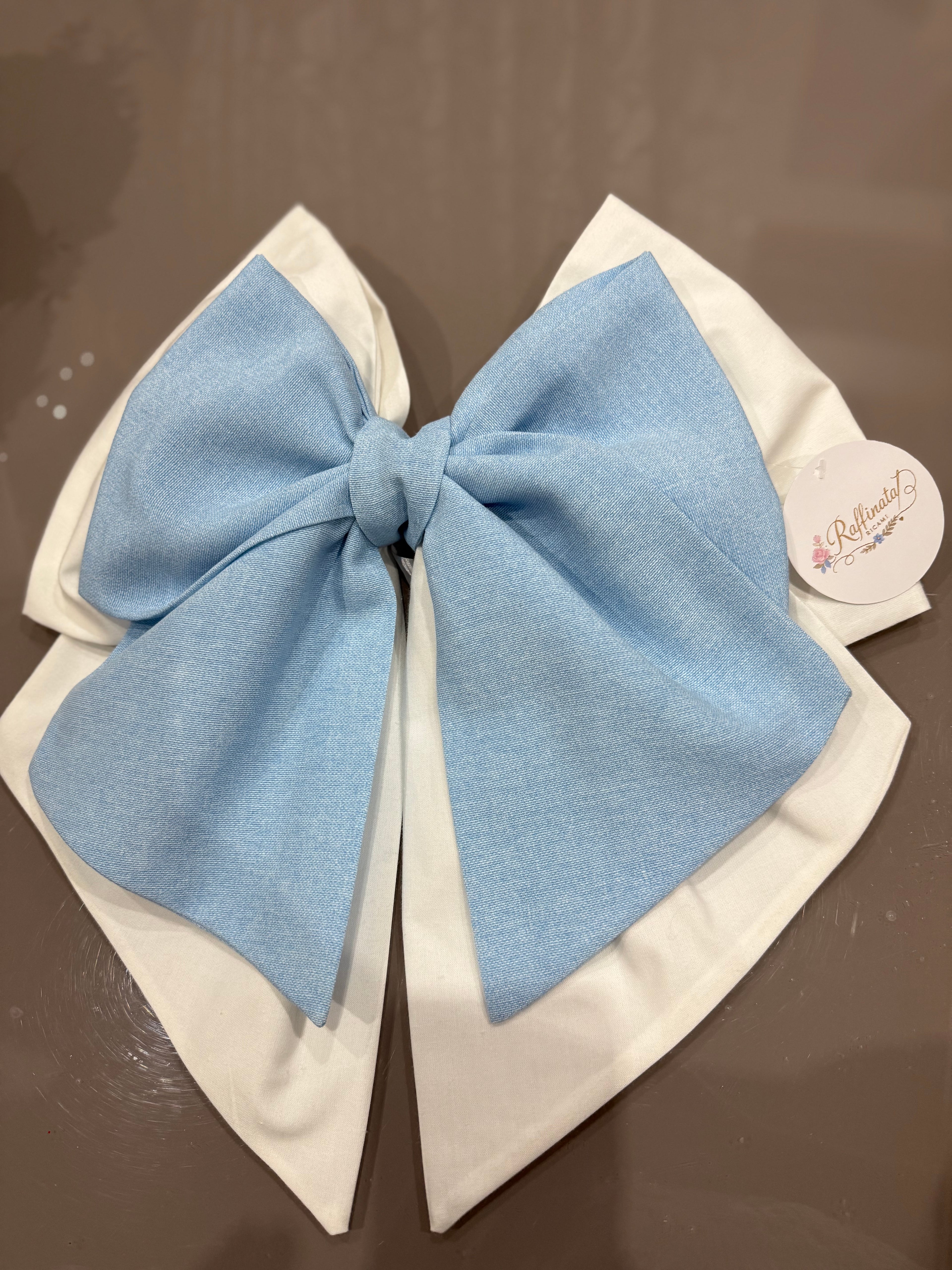 Doppio fiocco in pure cotone mod.CIELO